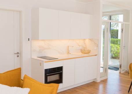 Hochwertige komplett ausgestattete Küche der Ferienwohnung.